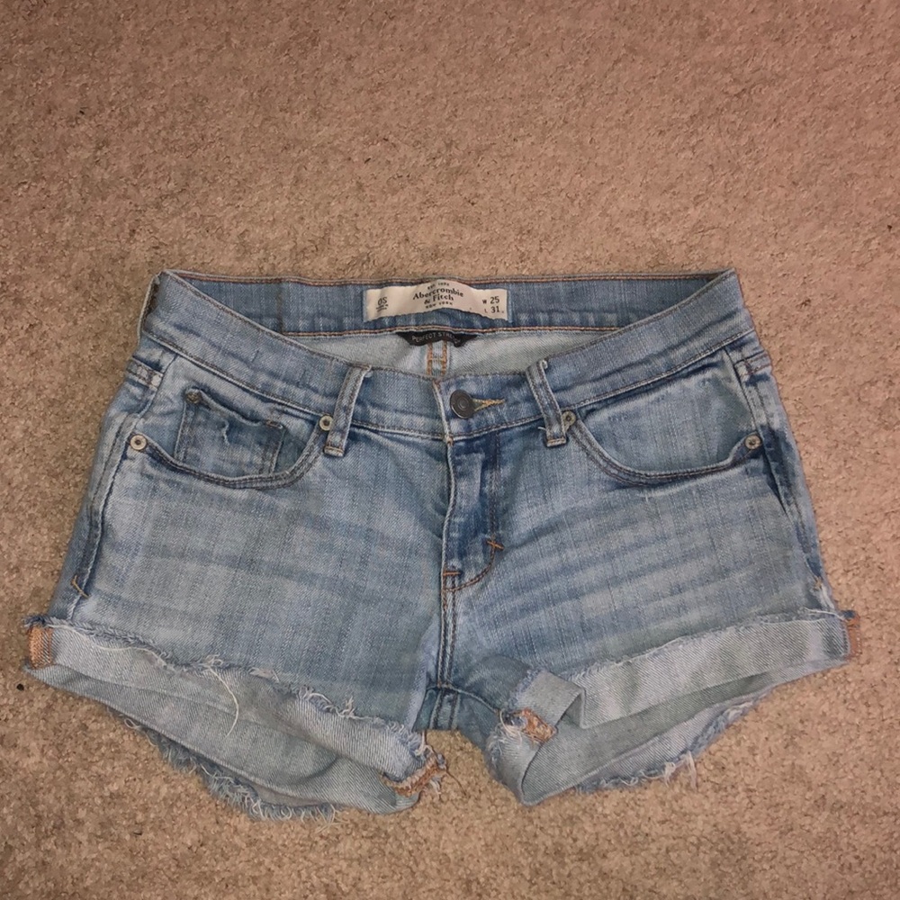 Blue denim shorts